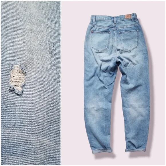 BDG | Mom High Rise Distressed Medium Wash Relaxed Fit Ankle Jeans - Picture 13 of 13